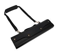 BowyTrading Custodia per flauto, in pelle sintetica con tracolla, borsa portatile con blocco girevole a 360°, fodera in morbido tessuto non tessuto per protezione flauto e facile, Nero , casual