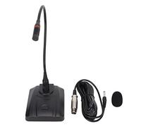 BowyTrading Microfono a condensatore a collo d'oca, microfono professionale da tavolo cablato con tubo flessibile a collo d'oca, connessione da 6,35 mm per trasmissione, conferenze, lezioni, podcast