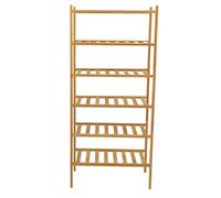 BowyTrading Scarpiera impilabile, organizer per scarpe da ingresso, colore naturale, multi livello, per corridoio, armadio, con design durevole (sei ripiani)