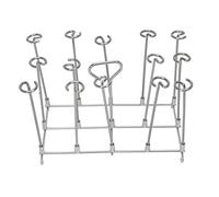 BowyTrading Supporto per spiedini per friggitrice, in acciaio inox, verticale, per una cottura uniforme, griglia per kebab, con 14 spiedini, per pollo, carne, frutti di mare, verdure