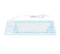 BowyTrading Tastiera in silicone, con cavo USB, tastiera morbida e confortevole, design completamente sigillato, 85 tasti, silenziosa, arrotolabile, per PC, laptop, casa, ufficio (blu)