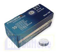 Box 10 pile Renata 357 Silver Oxide 1,55V Equivalente SR44W 357 D357 SB-B9