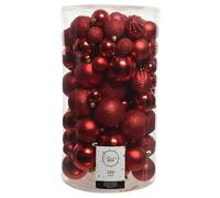 Box 100 Sfere Diametro 8cm. Christmas Red