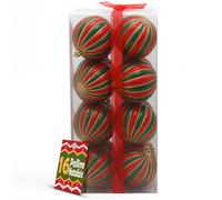 Box 16 Palline di Natale per Albero Sfere Natalizie Addobbo Rosso e Verde da 8cm