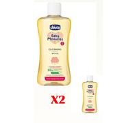 BOX 2 PEZZI OLIO BAGNO BABY MOMENTS CHICCO 1024 0+ MESI 200ML