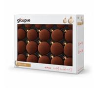 Box 42 Palline Per Albero Di Natale In Velluto Marrone,3 Misure Ø 7, 6, 5cm | Tre misure da Ø 7, 6 e 5 cm e diverse finiture, racchiuse in un’elegante confezione per vestire il tuo albero di magia
