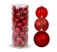 BOX 60 PALLINE DI NATALE 5/6/7CM ROSSE NATALUNA
