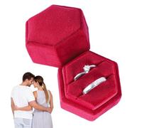 Box Ad Anello Di Fidanzamento - Scatole Ad Anello Di Velluto Per Matrimonio, Display Di Stoccaggio Di Gioielli Da Viaggio A Forma Geometrica | Anell Esagonale Archiviazione Adatto Per La Propos