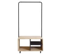 Box and beyond - Appendiabiti CASEY - 72 x 31 x 153 cm - Metallo & Legno - Rotelle & Scaffali - Armadio su ruote