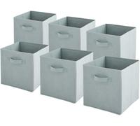 Box and beyond - Cubo di immagazzinaggio, 6 scatole di immagazzinaggio verde tortora, 31 x 31 x 31 cm, cestino con manici per biancheria, giocattoli, abbigliamento