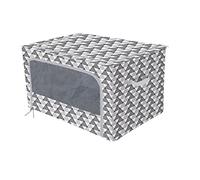 Box and Beyond Custodia portaoggetti in poliestere con finestra, 37 x 54 x 28 cm, grigio/bianco