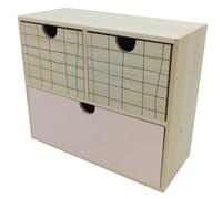 Box and Beyond Organizer, Legno, Naturale/Rosa, 27x23x11cm