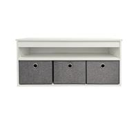 Box and beyond - Panca ingresso portaoggetti - 102 cm x 30 cm x 45 cm - 3 contenitori - con maniglia - 1 ripiano - Panca per scarpe