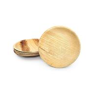 BOX And Tree | 25 piatti monouso rotondi in foglia di palma ø15 cm | Stoviglie usa e getta biodegradabili compostabili 100% | Stabile e robusto l materiale palma legno, bambù
