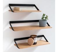 BOX And Tree | Set di 3 mensole da parete in legno e metallo, per cucina e bagno, soggiorno, camera da letto, ufficio, bagno o cucina