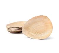 BOX And Tree Set di piatti usa e getta in foglia di palma | Stoviglie usa e getta biodegradabili compostabili al 100% | Stabile e robusto | Perfetto per (17cm (100 Pezzi))