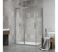 Box Angolare Con Anta Scorrevole Gelsomino SPF006 Vetro 8 Millimetri Trasparente - CONFEZIONE: 1 pz., Versione: Sinistro, Dimensione: 70 x 120 x 200H Regolabile