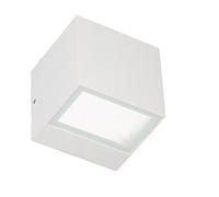 Applique Da Esterno Mini Biemissione Box Alluminio Bianco 5,5+5,5W Led 4000K