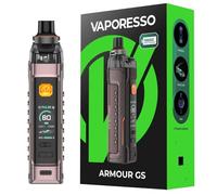 Box Armour GS Kit Va-poresso 80 W Vape (Marrone) Batteria 18650 [Batteria non inclusa] 5 ml Cartuccia Armour G DTL Adatta Resistenze GTX Coil 0,15ohm 0,3ohm E-Cigarette Originale - No Nicotine