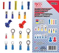 Assortimento 160 CAPICORDA ISOLATI fili elettrici spine prese anelli BGS 14105