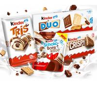 Box Assortita LIMITED EDITION per kinder con 4 Pezzi: Tris 100g, SchokoBons Crispy 67,2g, Duo 150g e Crispy 170g - Snack Dolci al Cioccolato Idea Regalo