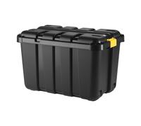 Box Attrezzi 150L con Ruote Baule Maxi Contenitore 79x52x52 Nero a Scatto 5940C