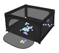 Box Bambini, Recinto Per Bambini Per Bambini, Box Neonato Con Rete Traspirante e Cerniera, Recinto Bambini Per Interni Ed Esterni-120 * 120 * 66 cm -nero