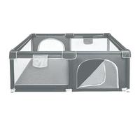 Box Bambini, Recinto Tessuto Oxford Con Rete Traspirante, Per Neonati e Bimbi, Ventose Sui Quattro Lati, 120 * 160 * 66 cm - Grigio Scuro