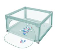 Box Bambini Tessuto Oxford 300D, box neonato con rete traspirante, Safe No Gaps Play Yard per bambini, Centro Attività per Bambini, Facile da Montare e da Pulire-120 * 120 * 66 cm - Verde scuro