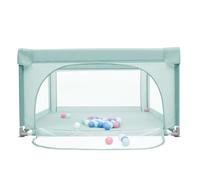 Box bambino, Recinto Visibile per bambino, Box Neonato con Porta Cerniera, Centro Attività Pieghevole Interni ed Esterni, 120 * 120 * 66 cm - Verde scuro