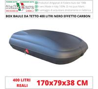 Box Baule Tetto Auto Portatutto Portapacchi Universale 400 LITRI CARBON
