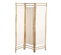 BOX & BEYOND Paravento da Interno - 160 x 120 cm - Separatore di Stanza in Tela e Bambù Naturale - 3 Pannelli per Camera da Letto, Soggiorno - Divisorio Amovibile