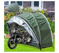 Box Biciclette Appeso 2 in 1 Tenda Moto con Doppie Porte per 2-5 Biciclette Tende Da Esterno Casetta Porta Attrezzi Da Giardino,Green