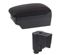 Box Bracciolo Auto Per Daihatsu Per Sirion Per Materia 2013 2014 2015 2016 2017 Accessori Per Riporre La Console Per Il Resto Della Mano In Pelle(E1 Black red Line)