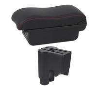 Box Bracciolo Auto Per Daihatsu Per Sirion Per Materia 2013 2014 2015 2016 2017 Accessori Per Riporre La Console Per Il Resto Della Mano In Pelle(C2 Black red Line)