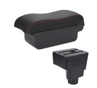 Box Bracciolo Console Centrale Per Ford Per EcoSport 2013-2018 Bracciolo Per Auto, Accessori Interni, Scatola Portaoggetti(C1 Black red NO USB)