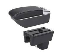 Box Bracciolo Console Centrale Per Suzuki Per Swift 2005-2025 Bracciolo Per Auto Scatola Portaoggetti Automatica Rinforzo Interno Auto Braccioli(D3 Black white NoUSB)