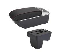 Box Bracciolo Per Auto Bracciolo Centrale Archiviazione Dei Contenuti Del Negozio Per Suzuki Per Vitara Scatola Bracciolo(D1 Black red No USB)