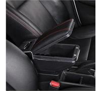 Box Bracciolo Per Auto Per Picanto 3X-Line Portaoggetti Centrale Per Contenuti Con Portabicchieri Retrattile Posacenere USB Girevole Scatola di immagazzinaggio(A Black Red)