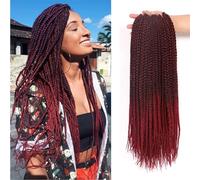 Box Braids Crochet Hair, 22inch Pre Looped Goddess Box Braids Crochet Hair, 6 Packs Braiding Hair Extensions, Crochet Box Braids Synthetic Braiding Hair for Black Women (1B/Bug, Box 22inch)