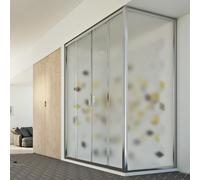 BOX CABINA DOCCIA 70x150 CM ANGOLARE 2 DUE ANTE P CRISTALLO STAMPATO SCORREVOLE