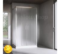 BOX CABINA DOCCIA 3 LATI CRISTALLO 6 MM ANTE SCORREVOLI 130 140 150 160 170 CM