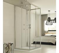 BOX CABINA DOCCIA 3 LATI VETRO 6MM TRASPARENTE SCORREVOLE 70x80X70 CM P