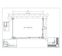 Box Doccia 2 Lati Scorrevoli + Lato Fisso, Vetro Temperato 6 mm, 100x120x100 cm