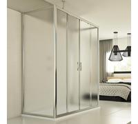 BOX CABINA DOCCIA 3 TRE LATI 80x130X80 CM VETRO 6MM STAMPATO 2 ANTE SCORREVOLI P