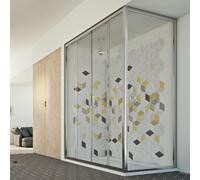 BOX CABINA ANGOLARE DOCCIA 2 ANTE SCORREVOLE VETRO APERTURA CENTRALE CRISTALLO