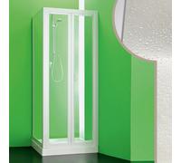 BOX DOCCIA 75x80 CM CABINA ANGOLARE ANTA A LIBRO SOFFIETTO PVC CRILEX ACRILICO