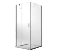BOX CABINA DOCCIA 70X80 ANGOLARE ANTA BATTENTE VETRO FISSO TRASPARENTE SALOON