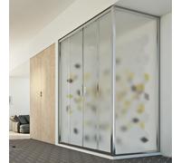 BOX CABINA DOCCIA 75x120 CM ANGOLARE 2 DUE ANTE P CRISTALLO STAMPATO SCORREVOLE