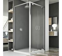 BOX CABINA DOCCIA APERTURA A 2 ANTE BATTENTI ANGOLARE CRISTALLO VETRO SALOON